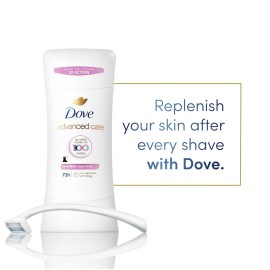 Dove Advanced Care Antiperspirant Deodorant Stick for Soft, Resilient Skin, Clear Finish with No White Marks and 72-Hour Sweat & Odor Protection, 2.6 oz Dove Advanced Care Antiperspirant Deodorant Stick for Soft, Resilient Skin, Clear Finish with No White Marks and 72-Hour Sweat & Odor Protection, 2.6 oz