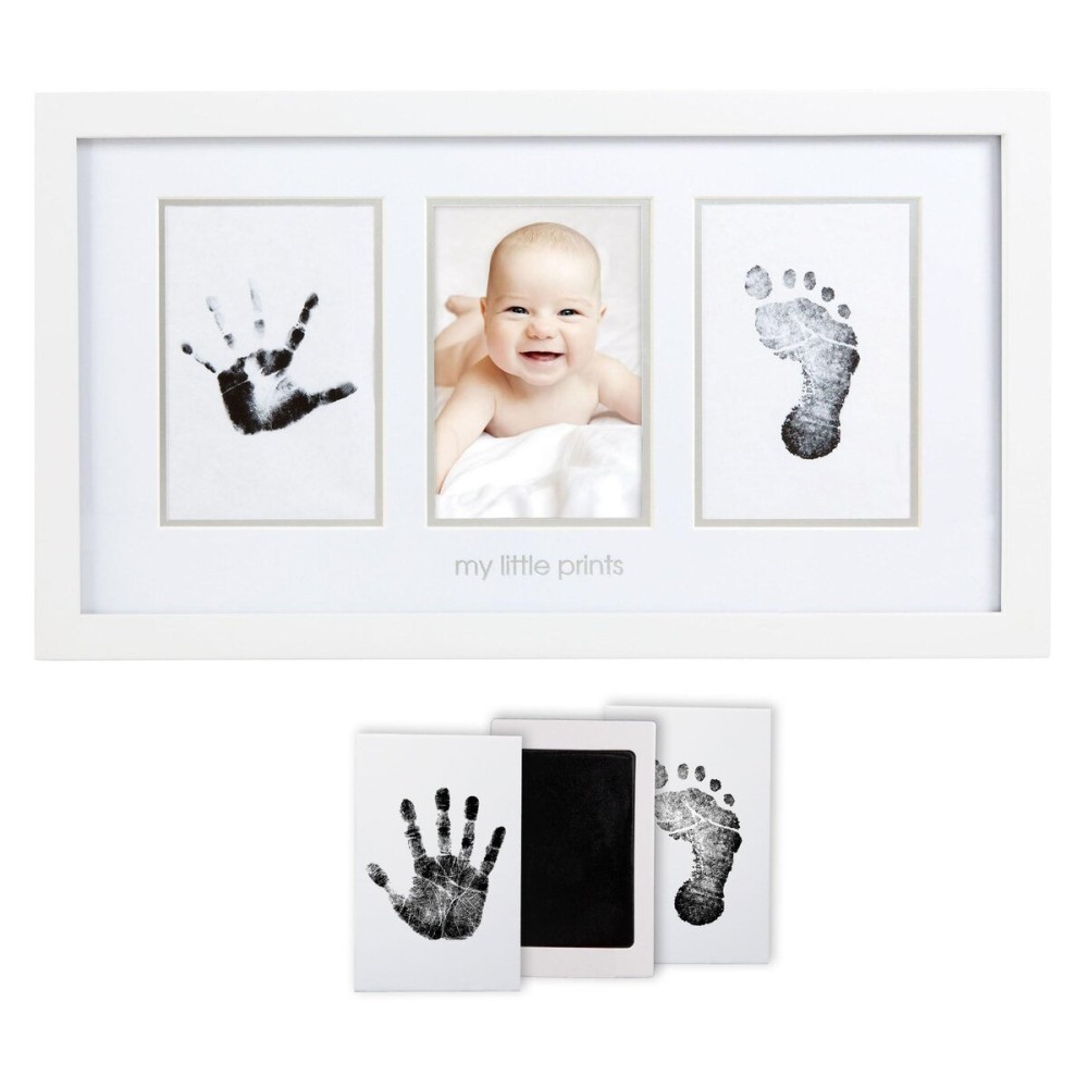 Pearhead Baby Hand and Footprint Kit - Inkless No Mess Clean-Touch Ink Pad, Newborn Keepsake Frame, Nursery Decor Essentials, Perfect Shower Gift for Boys and Girls, White Pearhead Baby Hand and Footprint Kit - Inkless No Mess Clean-Touch Ink Pad, Newborn Keepsake Frame, Nursery Decor Essentials, Perfect Shower Gift for Boys and Girls, White