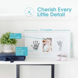 Pearhead Baby Hand and Footprint Kit - Inkless No Mess Clean-Touch Ink Pad, Newborn Keepsake Frame, Nursery Decor Essentials, Perfect Shower Gift for Boys and Girls, White Pearhead Baby Hand and Footprint Kit - Inkless No Mess Clean-Touch Ink Pad, Newborn Keepsake Frame, Nursery Decor Essentials, Perfect Shower Gift for Boys and Girls, White