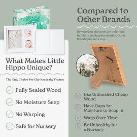 Little Hippo Baby Footprint Kit & Keepsake | Baby Handprint Kit | Baby Hand and Footprint Kit (Alpine White, Standard) Little Hippo Baby Footprint Kit & Keepsake | Baby Handprint Kit | Baby Hand and Footprint Kit (Alpine White, Standard)