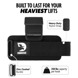 DMoose Fitness Weight Lifting Hooks (Pair) for Deadlifts, Pull Ups & Shrugs - 500 Lbs Capacity, Thick Wrist Padding - Heavy Duty Gym Workout Grips Straps for Men and Women DMoose Fitness Weight Lifting Hooks (Pair) for Deadlifts, Pull Ups & Shrugs - 500 Lbs Capacity, Thick Wrist Padding - Heavy Duty Gym Workout Grips Straps for Men and Women