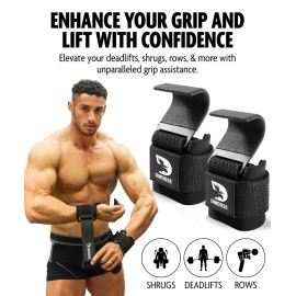 DMoose Fitness Weight Lifting Hooks (Pair) for Deadlifts, Pull Ups & Shrugs - 500 Lbs Capacity, Thick Wrist Padding - Heavy Duty Gym Workout Grips Straps for Men and Women DMoose Fitness Weight Lifting Hooks (Pair) for Deadlifts, Pull Ups & Shrugs - 500 Lbs Capacity, Thick Wrist Padding - Heavy Duty Gym Workout Grips Straps for Men and Women