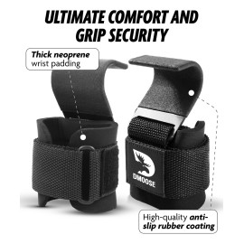 DMoose Fitness Weight Lifting Hooks (Pair) for Deadlifts, Pull Ups & Shrugs - 500 Lbs Capacity, Thick Wrist Padding - Heavy Duty Gym Workout Grips Straps for Men and Women DMoose Fitness Weight Lifting Hooks (Pair) for Deadlifts, Pull Ups & Shrugs - 500 Lbs Capacity, Thick Wrist Padding - Heavy Duty Gym Workout Grips Straps for Men and Women
