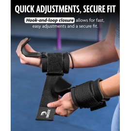 DMoose Fitness Weight Lifting Hooks (Pair) for Deadlifts, Pull Ups & Shrugs - 500 Lbs Capacity, Thick Wrist Padding - Heavy Duty Gym Workout Grips Straps for Men and Women DMoose Fitness Weight Lifting Hooks (Pair) for Deadlifts, Pull Ups & Shrugs - 500 Lbs Capacity, Thick Wrist Padding - Heavy Duty Gym Workout Grips Straps for Men and Women