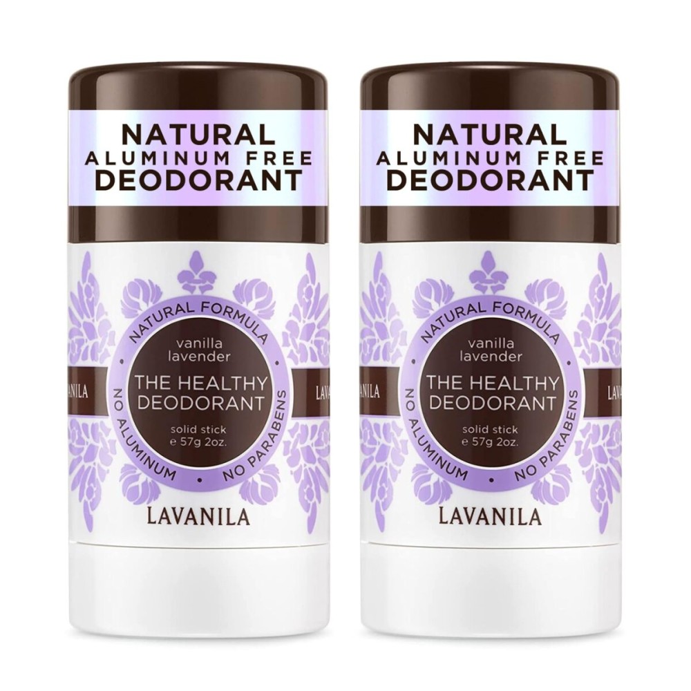 Lavanila Vanilla Lavender Deodorant for Women 2-Pack (2 Oz Each) - Natural Aluminum Free Solid Stick Deodorant, Made In USA, Vegan