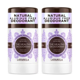 Lavanila Vanilla Lavender Deodorant for Women 2-Pack (2 Oz Each) - Natural Aluminum Free Solid Stick Deodorant, Made In USA, Vegan