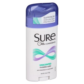 SURE, Antiperspirant Deodorant, Solid, Unscented, 2.6 Ounce (Pack of 6) SURE, Antiperspirant Deodorant, Solid, Unscented, 2.6 Ounce (Pack of 6)