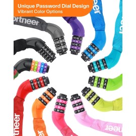 Sportneer Bike Lock: 5 Digit Combination High Security Anti Theft Bike Chain Lock - 3.2/3.6/4ft Heavy Duty Keyless Bicycle Lock for Bike Motorcycle Scooter Door & Gate - Easy to Use, Bike Accessories Sportneer Bike Lock: 5 Digit Combination High Security Anti Theft Bike Chain Lock - 3.2/3.6/4ft Heavy Duty Keyless Bicycle Lock for Bike Motorcycle Scooter Door & Gate - Easy to Use, Bike Accessories