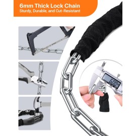 Sportneer Bike Lock: 5 Digit Combination High Security Anti Theft Bike Chain Lock - 3.2/3.6/4ft Heavy Duty Keyless Bicycle Lock for Bike Motorcycle Scooter Door & Gate - Easy to Use, Bike Accessories Sportneer Bike Lock: 5 Digit Combination High Security Anti Theft Bike Chain Lock - 3.2/3.6/4ft Heavy Duty Keyless Bicycle Lock for Bike Motorcycle Scooter Door & Gate - Easy to Use, Bike Accessories