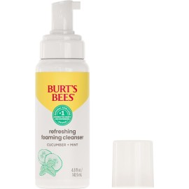 Burt\'s Bees Refreshing Foaming Face Cleanser and Natural Face Wash with Cucumber and Mint, 4.8 Fluid Burt\'s Bees Refreshing Foaming Face Cleanser and Natural Face Wash with Cucumber and Mint, 4.8 Fluid