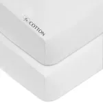 American Baby Company 2 Pack Fitted Crib Sheets 28 x 52, Soft Breathable Neutral 100% Cotton Jersey Sheet, White, for Boys and Girls, Fits Crib and Toddler Bed mattresses