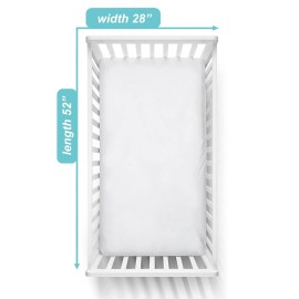 American Baby Company 2 Pack Fitted Crib Sheets 28 x 52, Soft Breathable Neutral 100% Cotton Jersey Sheet, White, for Boys and Girls, Fits Crib and Toddler Bed mattresses
