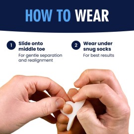 Dr. Frederick\'s Original Hammer Toe Gels - 2 Pairs - Hammertoe Support Crest for Women & Men - Cushion & Temporary Splint for Toe Alignment, Crooked Toes, and Pain Relief - White - 1 Loop Design Dr. Frederick\'s Original Hammer Toe Gels - 2 Pairs - Hammertoe Support Crest for Women & Men - Cushion & Temporary Splint for Toe Alignment, Crooked Toes, and Pain Relief - White - 1 Loop Design