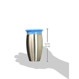 Munchkin Stainless Steel Sippy Cups for Toddlers 1-3, Spill Proof Miracle 360 Cup, Insulated, 10 Ounce, Blue