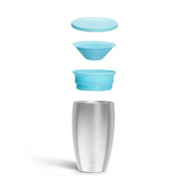 Munchkin Stainless Steel Sippy Cups for Toddlers 1-3, Spill Proof Miracle 360 Cup, Insulated, 10 Ounce, Blue