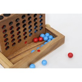 Wooden 4 in-Row (Travel Set) | Wood Connect Line Traditional Family Board | Strategy | Classic Table Premium Handmade Unique Gift & Table Accent (Red & Blue) Wooden 4 in-Row (Travel Set) | Wood Connect Line Traditional Family Board | Strategy | Classic Table Premium Handmade Unique Gift & Table Accent (Red & Blue)