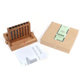 Wooden 4 in-Row (Travel Set) | Wood Connect Line Traditional Family Board | Strategy | Classic Table Premium Handmade Unique Gift & Table Accent (Red & Blue) Wooden 4 in-Row (Travel Set) | Wood Connect Line Traditional Family Board | Strategy | Classic Table Premium Handmade Unique Gift & Table Accent (Red & Blue)