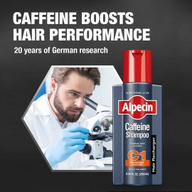 Alpecin C1 Caffeine Shampoo 12.68 fl oz (Pack of 2) I Hair Performance Enhancer I Promotes Natural Hair Growth and Thickness I Energizes Scalp
