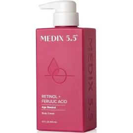 Medix 5.5 Retinol Body Lotion Skincare Moisturizer | Anti Aging Retinol Body Cream | Skin Care Tightening Lotion For Women & Men Helps Diminish Look Of Crepey Skin, Wrinkles, & Fine Lines, 15 Fl Oz