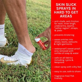 Skin Slick Anti-Chafe and Blister Continuous Spray Skin Lubricant Body Friction Protection for Men and Women Skin Slick Anti-Chafe and Blister Continuous Spray Skin Lubricant Body Friction Protection for Men and Women