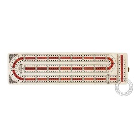 Continuous Cribbage Board Alphabet e Shape Inlaid in Maple and Bloodwood with Storage Drawer for Cribbage pegs 12.4 - 3 Tracks - House of Cribbage