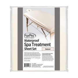 ForPro Professional Collection Waterproof Massage Table Cover, Protective Spa Treatment Sheet Set for Massage Tables, Machine Washable, includes Massage Fitted Sheet and Face Rest Cover, Natural ForPro Professional Collection Waterproof Massage Table Cover, Protective Spa Treatment Sheet Set for Massage Tables, Machine Washable, includes Massage Fitted Sheet and Face Rest Cover, Natural