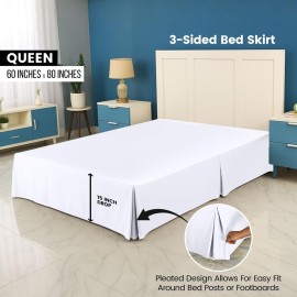 Utopia Bedding Queen Bed Skirt - Soft Quadruple Pleated Ruffle - Easy Fit with 16 Inch Tailored Drop - Hotel Quality, Shrinkage and Fade Resistant (Queen, White) Utopia Bedding Queen Bed Skirt - Soft Quadruple Pleated Ruffle - Easy Fit with 16 Inch Tailored Drop - Hotel Quality, Shrinkage and Fade Resistant (Queen, White)