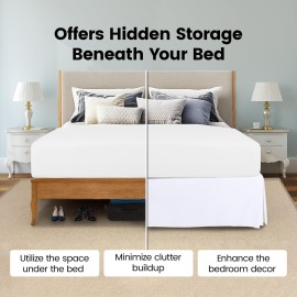 Utopia Bedding Queen Bed Skirt - Soft Quadruple Pleated Ruffle - Easy Fit with 16 Inch Tailored Drop - Hotel Quality, Shrinkage and Fade Resistant (Queen, White) Utopia Bedding Queen Bed Skirt - Soft Quadruple Pleated Ruffle - Easy Fit with 16 Inch Tailored Drop - Hotel Quality, Shrinkage and Fade Resistant (Queen, White)