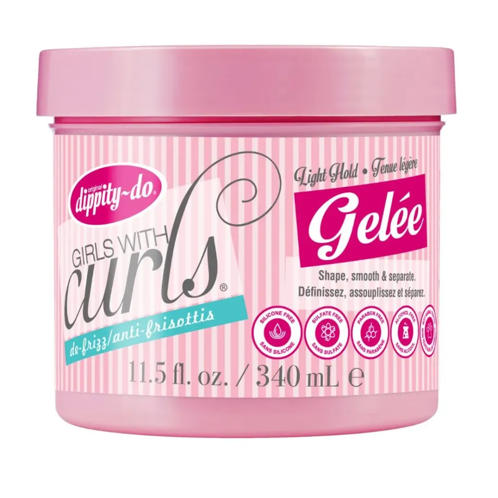 Dippity Do Girls with Curls Light Hold Gelee - Shape, Smoothe & Separate Your Curls - Formulated with Aloe, Vitamin E & Wheat Protein for Frizz-Free & Never Crunchy - 340 mL/11.5 fl oz Dippity Do Girls with Curls Light Hold Gelee - Shape, Smoothe & Separate Your Curls - Formulated with Aloe, Vitamin E & Wheat Protein for Frizz-Free & Never Crunchy - 340 mL/11.5 fl oz