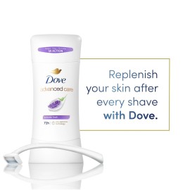 Dove Advanced Care Antiperspirant Deodorant Stick Lavender Fresh for Helping Repair Skin Barrier After Shaving, with 72-Hour Sweat & Odor Protection, 2.6 oz Dove Advanced Care Antiperspirant Deodorant Stick Lavender Fresh for Helping Repair Skin Barrier After Shaving, with 72-Hour Sweat & Odor Protection, 2.6 oz