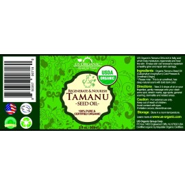 US Organic Tamanu Oil, USDA Certified Organic, 100% Pure Virgin Cold Pressed Unrefined, Dark Green Color, Sourced from Southeast Asia_Improved Cap_2oz (56 ml)