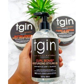 tgin Curl Bomb Moisturizing Styling Gel for Curly, Coily and Wavy Hair, Reduce Frizz, Light Hold, Moisturizes and Defines Curls, 13 oz tgin Curl Bomb Moisturizing Styling Gel for Curly, Coily and Wavy Hair, Reduce Frizz, Light Hold, Moisturizes and Defines Curls, 13 oz