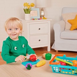 Battat Play Food for Toddlers with Farmers Market Basket and Chopping Board, Toy Food for Kids Kitchen and Pretend Play for Ages 3+ (37 Pcs) Battat Play Food for Toddlers with Farmers Market Basket and Chopping Board, Toy Food for Kids Kitchen and Pretend Play for Ages 3+ (37 Pcs)