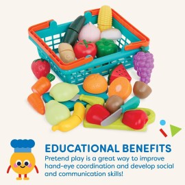 Battat Play Food for Toddlers with Farmers Market Basket and Chopping Board, Toy Food for Kids Kitchen and Pretend Play for Ages 3+ (37 Pcs) Battat Play Food for Toddlers with Farmers Market Basket and Chopping Board, Toy Food for Kids Kitchen and Pretend Play for Ages 3+ (37 Pcs)