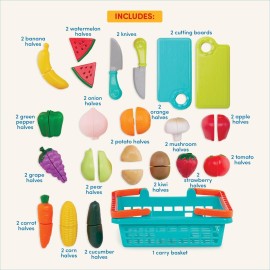 Battat Play Food for Toddlers with Farmers Market Basket and Chopping Board, Toy Food for Kids Kitchen and Pretend Play for Ages 3+ (37 Pcs) Battat Play Food for Toddlers with Farmers Market Basket and Chopping Board, Toy Food for Kids Kitchen and Pretend Play for Ages 3+ (37 Pcs)