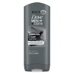DOVE MEN + CARE Purifying Charcoal + Clay Body and Face Wash with 24-Hour Nourishing Micromoisture Technology Body Wash for Men, 13.5 oz