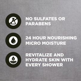 DOVE MEN + CARE Purifying Charcoal + Clay Body and Face Wash with 24-Hour Nourishing Micromoisture Technology Body Wash for Men, 13.5 oz