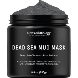 New York Biology Dead Sea Mud Mask for Face and Body - Spa Quality Pore Reducer for Acne, Blackheads & Oily Skin, Natural Skincare for Women, Men - Tightens Skin for A Healthier Complexion - 8.8 oz
