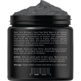 New York Biology Dead Sea Mud Mask for Face and Body - Spa Quality Pore Reducer for Acne, Blackheads & Oily Skin, Natural Skincare for Women, Men - Tightens Skin for A Healthier Complexion - 8.8 oz