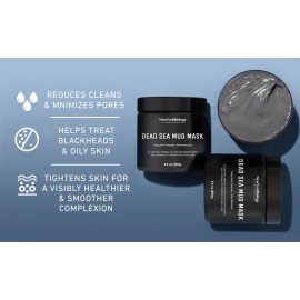 New York Biology Dead Sea Mud Mask for Face and Body - Spa Quality Pore Reducer for Acne, Blackheads & Oily Skin, Natural Skincare for Women, Men - Tightens Skin for A Healthier Complexion - 8.8 oz