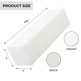 ForPro Professional Collection Buffing Block, Super White, 180/240 Grit, Four-Sided Manicure and Pedicure Nail Buffer, 3.75 L x 1 W x 1 H, 20-Count