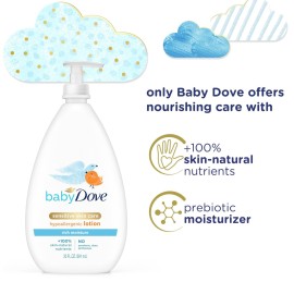 Baby Dove Sensitive Skin Care Body Lotion For Delicate Baby Skin Rich Moisture With 24-Hour Moisturizer, 20 fl oz (Package May Vary)