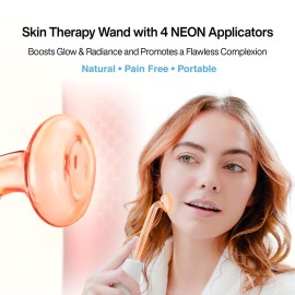 NuDerma Portable Handheld Skin Therapy Wand Machine w/Neon - Anti-Aging - Skin Tightening - Wrinkle Reducing - Dark Circles - Clarifying - Hair & Scalp Stimulator
