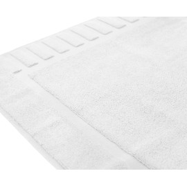 White Classic Luxury Bath Mat Floor Towel Set - Absorbent Cotton Hotel Spa Shower/Bathtub Mats [Not a Bathroom Rug] 22x34 | 2 Pack | White