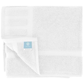 White Classic Luxury Bath Mat Floor Towel Set - Absorbent Cotton Hotel Spa Shower/Bathtub Mats [Not a Bathroom Rug] 22x34 | 2 Pack | White