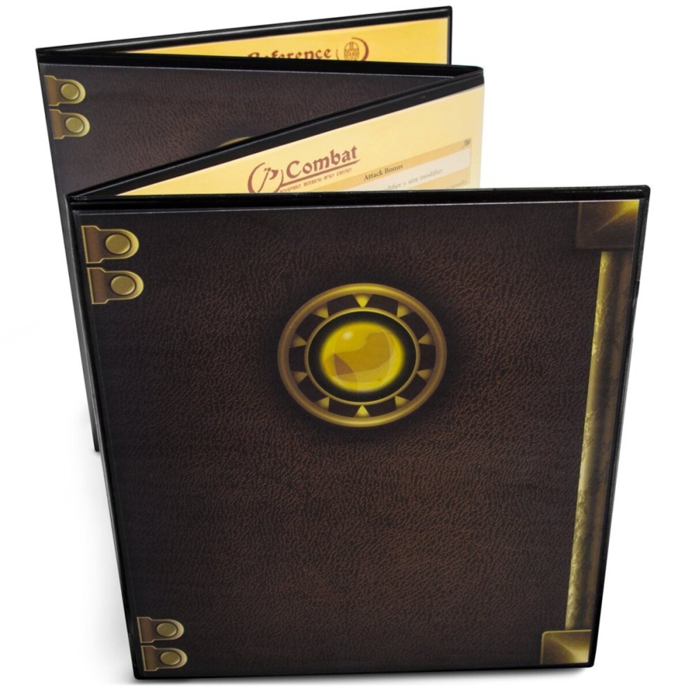Stratagem The Master\'s Tome 4-Panel Customizable GM Screen with Free Inserts - Dry Erase, Dungeon & Game Master Accessory for Tabletop RPG Campaigns (Black) Stratagem The Master\'s Tome 4-Panel Customizable GM Screen with Free Inserts - Dry Erase, Dungeon & Game Master Accessory for Tabletop RPG Campaigns (Black)