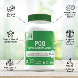 Health Thru Nutrition PQQ 20mg 60 Servings Pyrroloquinoline Quinone as PureQQ | Promotes Mitochondrial Biogenesis | Certified Vegan | Non-GMO Gluten Soy Free Capsules| Clean Label PQQ Supplement Health Thru Nutrition PQQ 20mg 60 Servings Pyrroloquinoline Quinone as PureQQ | Promotes Mitochondrial Biogenesis | Certified Vegan | Non-GMO Gluten Soy Free Capsules| Clean Label PQQ Supplement