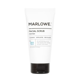 MARLOWE. No. 122 Men\'s Facial Scrub 6 oz, Light Daily Exfoliating Face Cleanser with Fresh Pine & Agarwood Scent