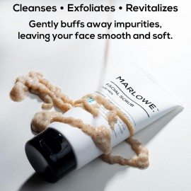MARLOWE. No. 122 Men\'s Facial Scrub 6 oz, Light Daily Exfoliating Face Cleanser with Fresh Pine & Agarwood Scent