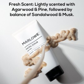 MARLOWE. No. 122 Men\'s Facial Scrub 6 oz, Light Daily Exfoliating Face Cleanser with Fresh Pine & Agarwood Scent